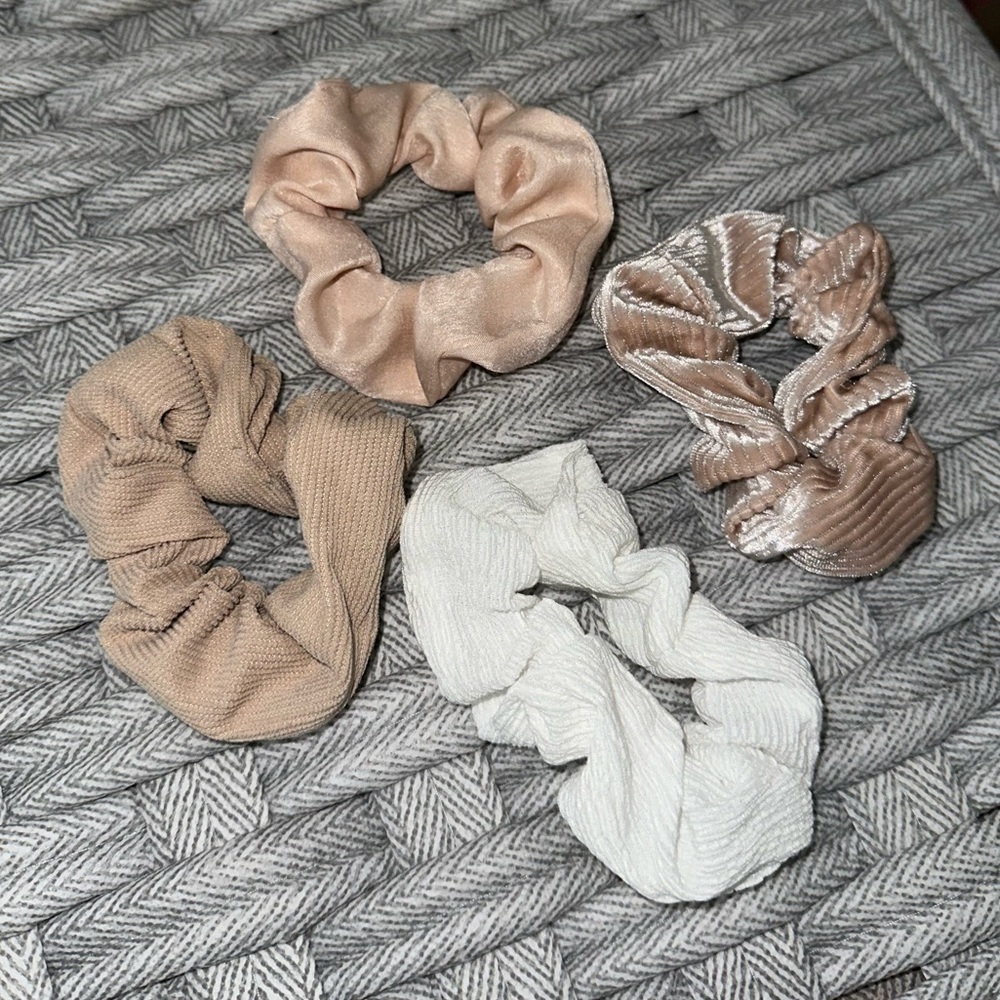 Four hair scrunchies